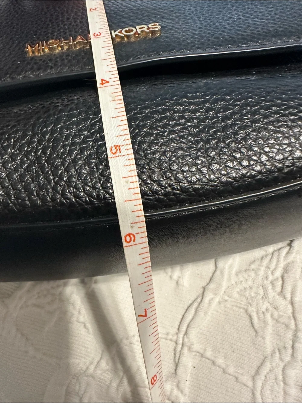 Michael Kors Black Pebbled Leather Small Crossbody with Gold Logo